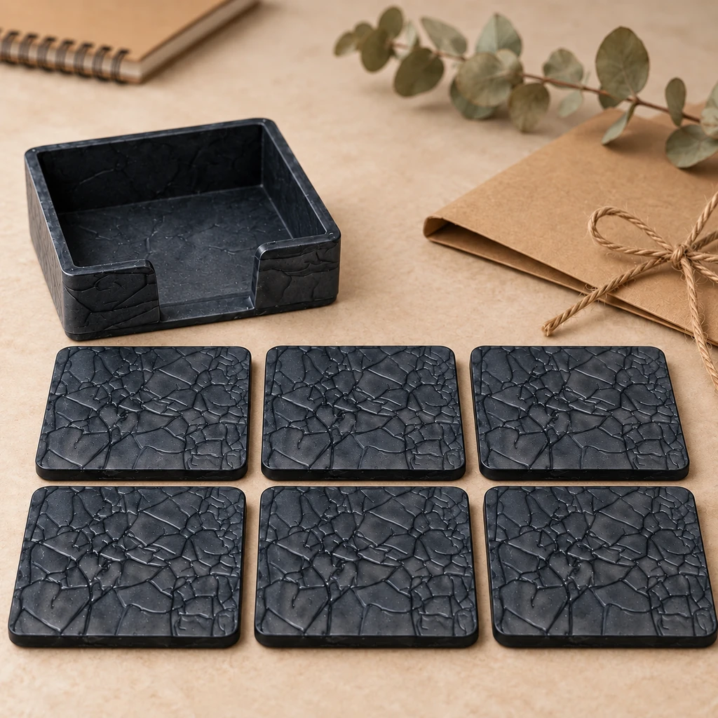 Unbreakable Acrylic Coasters — Set of 6 with Stand - view 4